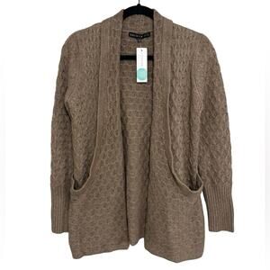 NWT Brixton Ivy x Stitchfix Lawley Cable Open Knit Cardigan in Tan - Size S